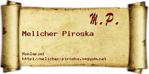 Melicher Piroska névjegykártya